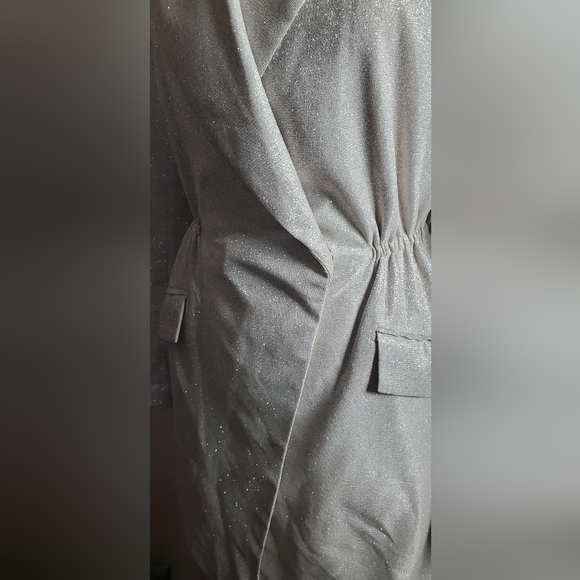 House Of CB Sarita Silver Glitter Blazer dress - Picture 6 of 15
